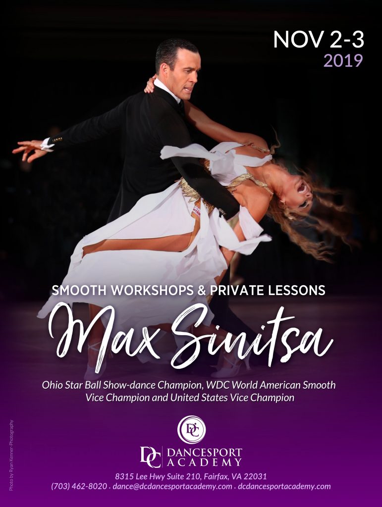 Smooth Workshops with Max Sinitsa at DC DanceSport Academy on November 3rd