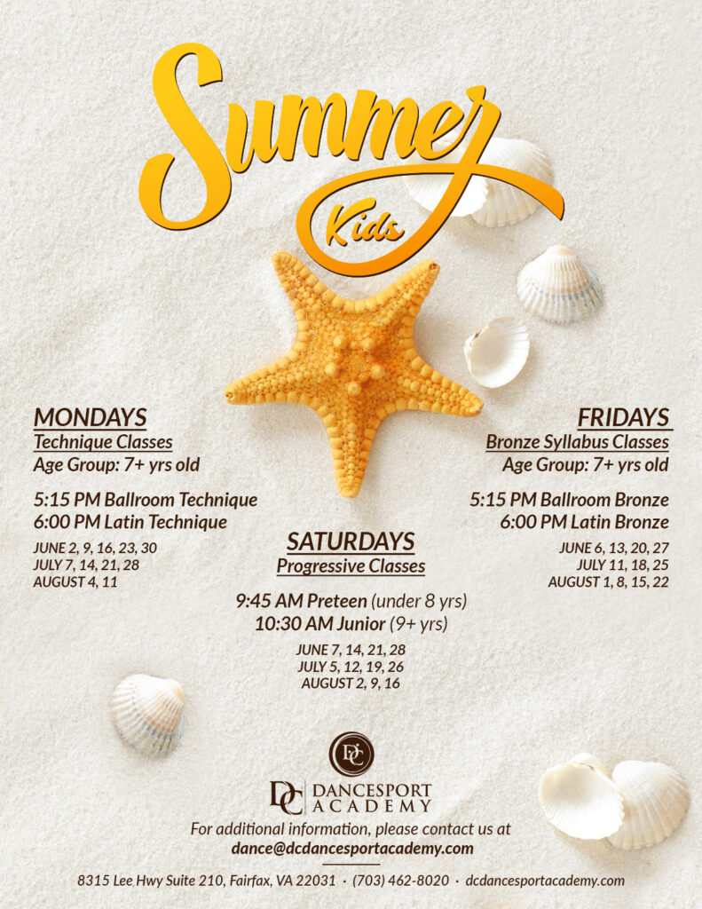 Kids Summer Ballroom Dance Classes at DC DanceSport Academy 2025