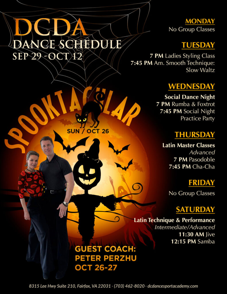 DCDA Dance Class Schedule Flier October 2025