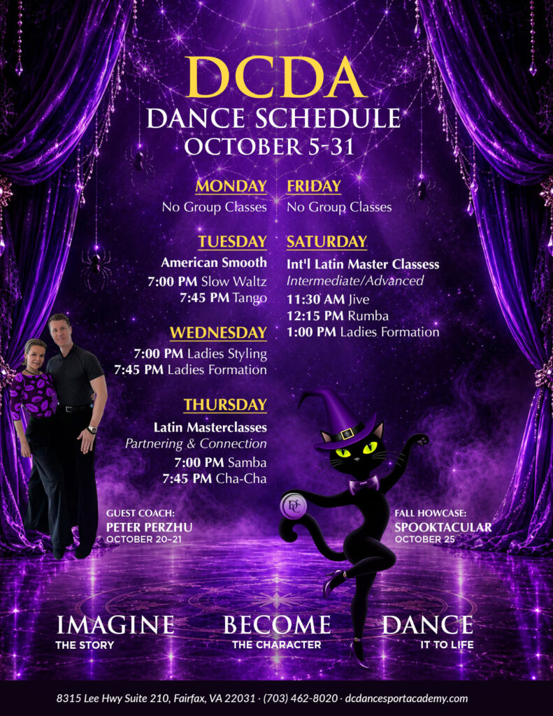 DC DanceSport Academy Schedule October 2026